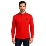 Cerruti 1881 polo manches longues uni firenza rouge homme