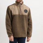 Cerruti 1881 sweat - shirt polaire demi zip sherpa frontignan marron homme