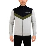 Cerruti 1881 sweat - shirt zipp� tricolore st - malo gris vert homme