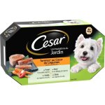 Cesar barquettes en terrine c?ur de lgumes - 4 varits - pour chien adulte - 4 x 150 g