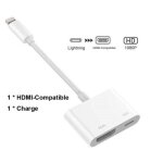 Cgdj00405 - adaptateur lightning vers hdmi 1080p. lecteur de carte usb sd tf. av tv otg. pour iphone ...