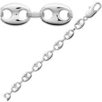 Chaine argent grain de caf argent (rhodi) - 50 cm 6 mm [q9105]
