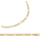 Cha�ne - bijouxia - figaro 350 mm - plaqu� or - homme - 750 / 1000