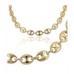 Chane ou bracelet maille grain de caf 9mm plaqu or 18 carats 750 / 1000 bijoux homme - bijouxia