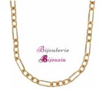 Chane figaro 5mm plaqu or 18 carats bijoux homme 50 - 55 - 60 - 70cm - bijouxia