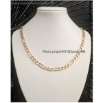 Cha�ne homme figaro 5mm plaqu� or 18 carats 50cm - 55cm - 60cm - 70cm au choix - bijouxia