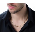 Chane homme figaro plaqu or 18 carats - bijouxia - 50cm - 55cm - 60cm - bracelet 21cm