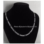 Chane maille figaro 1 - 3 argent massif 925 / 1000 - bijouxia - chane de cou - largeur 4mm - argent ...