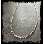 Chane maille forat paisse 225mm argent rhodi mixte tailles choix