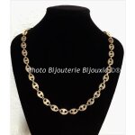 Chane maille grains de caf en plaqu or 18k 750 / 000 - bijouxia - tailles au choix