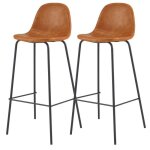 Lot de 2 chaises de bar 75 cm en cuir synth�tique camel - henrik - rendez - vous d�co