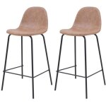 Lot de 2 chaises pour �lot central 65 cm en cuir synth�tique taupe - henrik - rendez - vous d�co