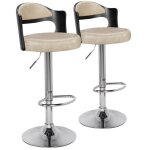 Lot de 2 chaises de bar ruben bois noir & simili crme