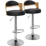 Chaises de bar - menzzo - ruben - pivotante - rglable en hauteur - chne clair & noir