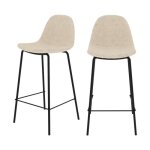 Lot de 2 chaises pour lot central 65. 5 cm en tissu bouclette beige - henrik - rendez - vous dco