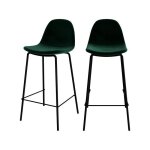 Lot de 2 chaises pour lot central 65 cm en velours vert fonc - henrik - rendez - vous dco