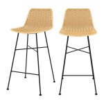 Lot de 2 chaises pour �lot central 655 cm en rotin naturel - mara - rendez - vous d�co
