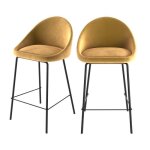 Lot de 2 chaises pour lot central 65 cm en velours jaune - misty - rendez - vous dco