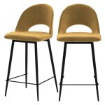 Lot de 2 chaises pour lot central 65 cm en velours jaune - pnlope - rendez - vous dco