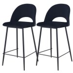 Lot de 2 chaises pour �lot central 65 cm en velours noir - p�n�lope - rendez - vous d�co