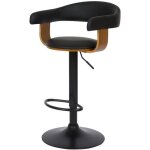 Chaise de bar rglable 62 / 84 cm en cuir synthtique noir - harold - rendez - vous dco