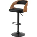 Chaise de bar rglable 62 / 84 cm en cuir synthtique noir - louis - rendez - vous dco