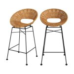 Lot de 2 tabourets pour îlot central 65 cm en résine tressée - rava - rendez - vous déco Lot de 2 tabourets pour îlot central 65 cm en résine tressée - rava - rendez - vous déco