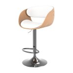 Chaise de bar r�glable en cuir synth�tique blanc 625 / 835 cm - adelmar - rendez - vous d�co