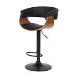 Chaise de bar rglable et pivotante 59 / 81 cm en cuir synthtique noir - basile - rendez - vous dco ...