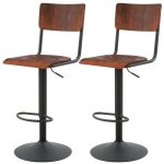 Lot de 2 chaises de bar réglables 60 / 80 cm en bois foncé - clem - rendez - vous déco Lot de 2 chaises de bar réglables 60 / 80 cm en bois foncé - clem - rendez - vous déco