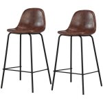 Lot de 2 chaises pour lot central 65 cm en cuir synthtique marron - henrik - rendez - vous dco