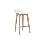 Miliboo - chaise de bar scandinave bois et blanc h65 cm baltik