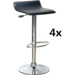Chaise bar tabouret noir oobest - rglable en hauteur - lot de 4 - style amricain - cuisine