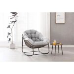 Chaise  bascule dextrieur - okwish - rocking chair rembourre - gris clair - 1 place - design contemporain ...