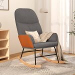 Chaise � bascule - gris - tissu - similicuir - 1 place - design contemporain