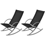 Vidaxl chaises  bascule de jardin 2 pcs acier et textilne noir