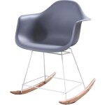 Chaise  bascule scandinave - made4us - romy - pieds en bois massif - gris