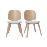 Miliboo - chaises scandinaves en bois clair et tissu gris clair (lot de 2) beck Miliboo - chaises scandinaves en bois clair et tissu gris clair (lot de 2) beck