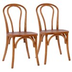 Lot de 2 chaises style bistrot en bois dorme fonc� - oviala