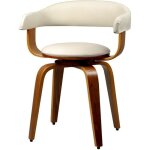 Chaise avec accoudoirs en cuir synthtique blanc - harold - rendez - vous dco