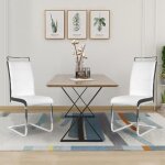 Chaise blanche avec liser� noir pour salle � manger - lot de 2 - yipeema