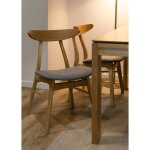 Chaise en bois - gooddly - chne naturel - gris - salle  manger - scandinave - moderne