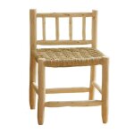 Chaise en bois de laurier et doum naturel 50x50x75 cm