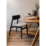 Chaise en bois - selsey - paraves - style scandinave - moderne - couleur chêne noir - gris clair Chaise en bois - selsey - paraves - style scandinave - moderne - couleur chêne noir - gris clair