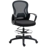 Fauteuil de bureau vinsetto tissu en maille 59x65x124cm noir