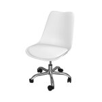 Chaise de bureau blanche sur roulettes - skandi - rendez - vous d�co