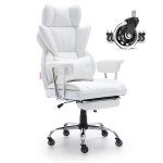 Chaise de bureau en cuir - vevor - chaise de bureau fauteuil de direction ergonomique inclinable repose ...