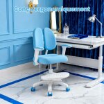 Chaise de bureau pour enfants - flasidu - mod�le ergonomique - 3 - 18 ans - bleu - 150lbs
