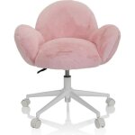 Chaise pivotante pour des enfants - hjh office - kid teddy - rose - tissu