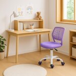 Chaise de bureau enfant - urban meuble - rglable - dossier ajour violet - assise rembourre - pivotante ...